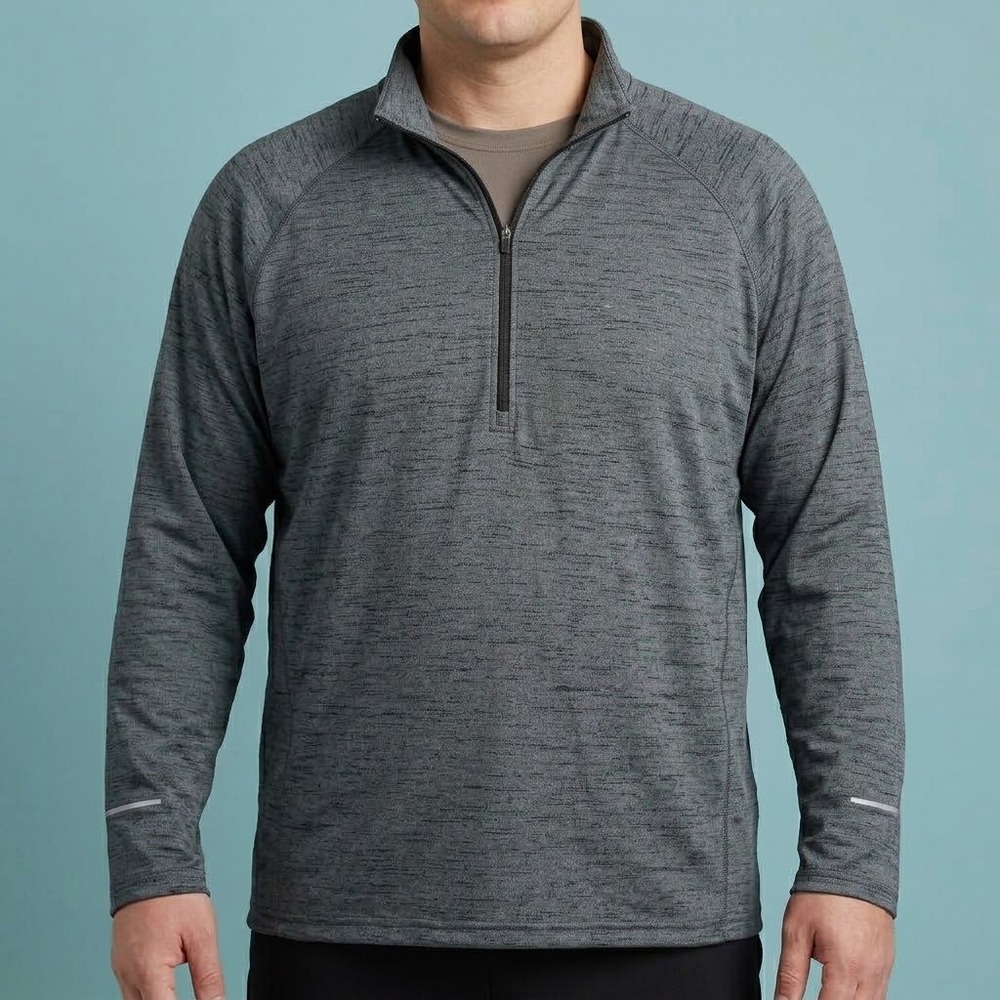 Champion C9 D9172-YMJ 1/4 Zip Pullover Men XXL Grey Heathered Polyester EUC